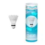 Tube of 6 white training shuttlecocks